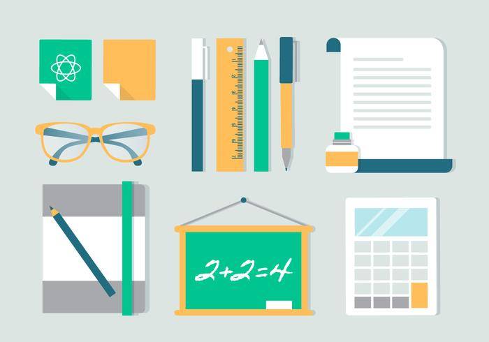免费的平面设计矢量学校图标