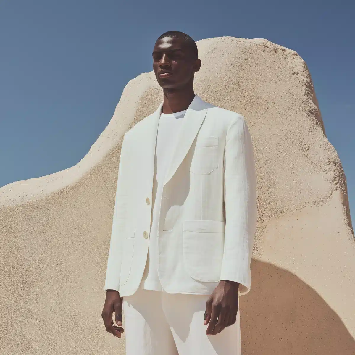 Minimalist Deconstructed White Jacket Midjourney提示词