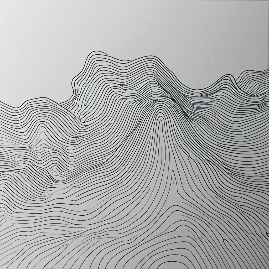 Minimalist Mountain Lines Midjourney提示词