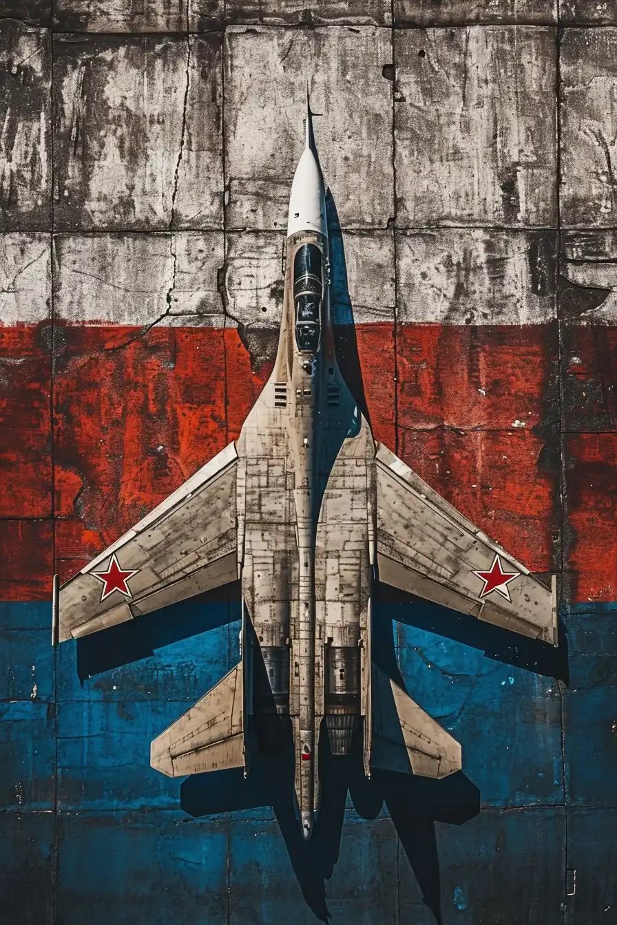 Russian Warplane Flag Cinematography Midjourney提示词