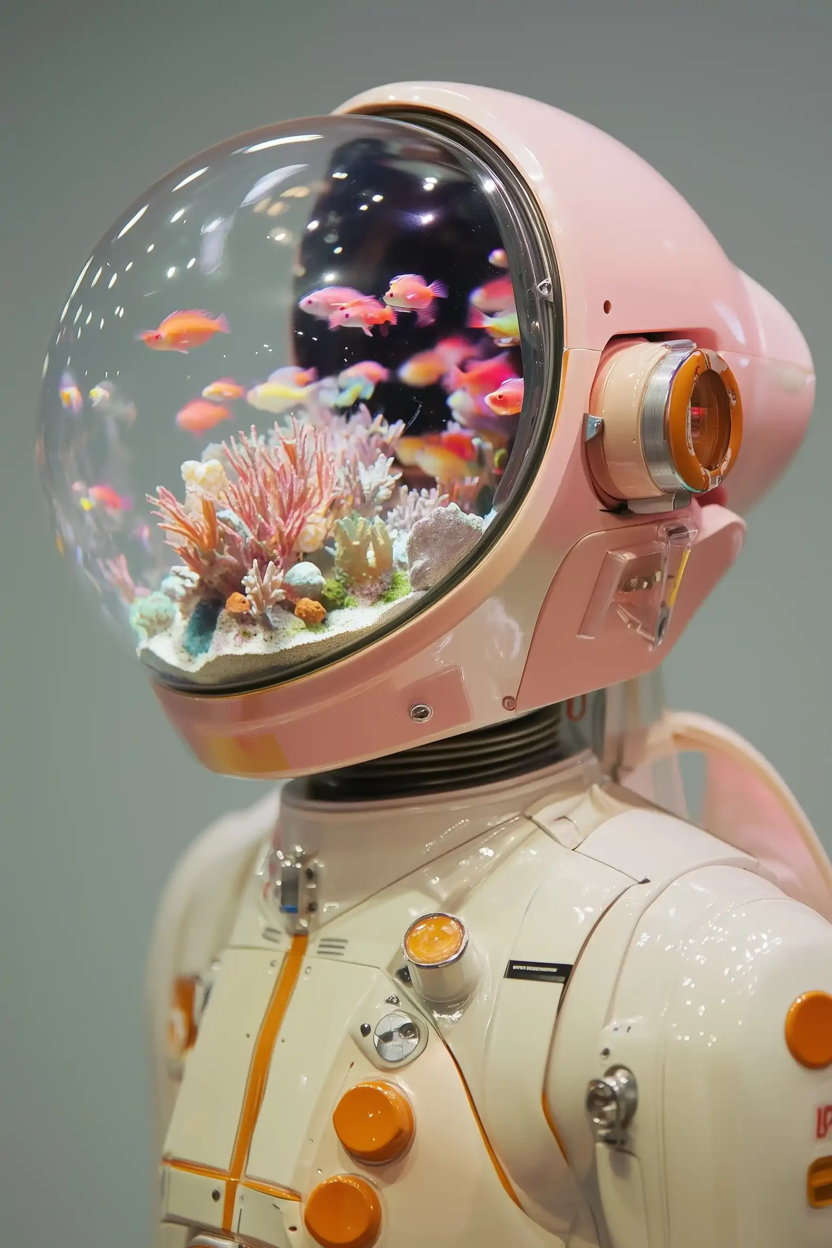 Futuristic Robot with Aquarium Midjourney提示词