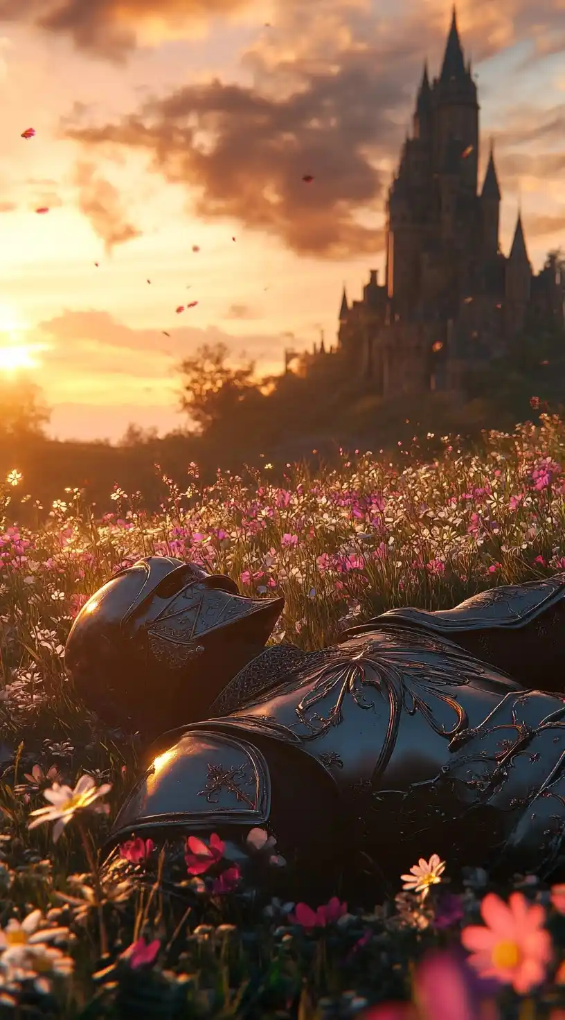 Knight on Wildflower Carpet Midjourney提示词