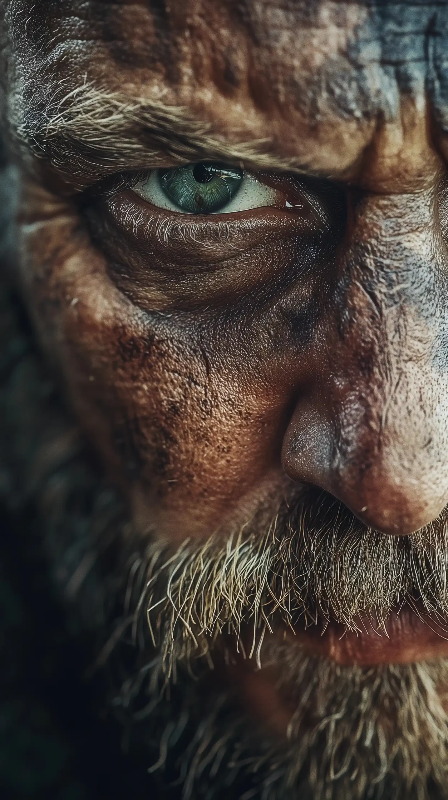 Cinematic Viking Portrait Close-Up Midjourney提示词