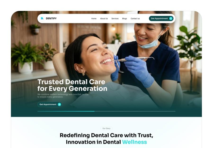 Dentify – Medical & Dental Clinic Landing Page UI Kit