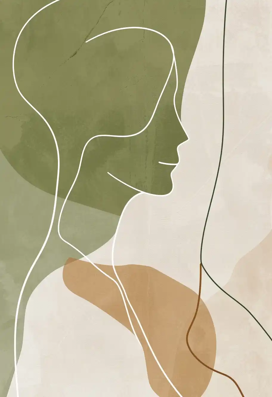 Neutral Woman Line Art Midjourney提示词