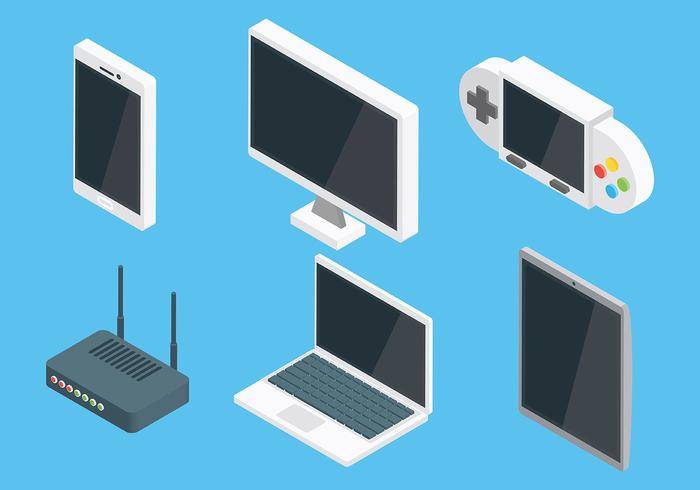 等距的Tecnologia图标矢量