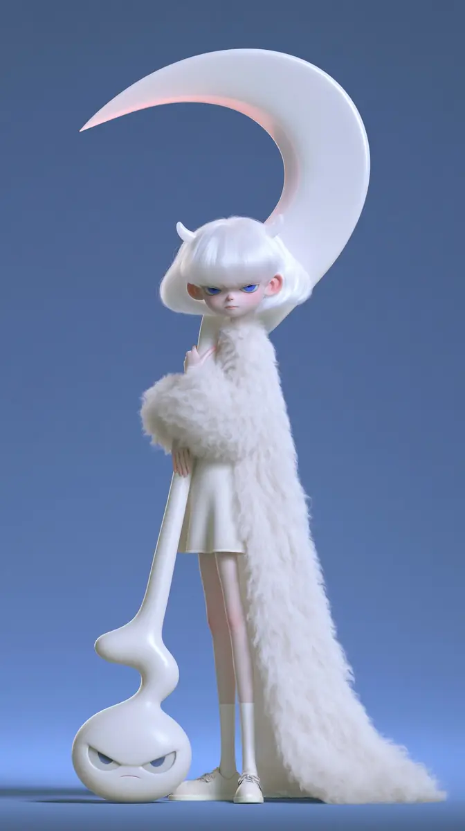3D CG Anime Warrior Midjourney提示词