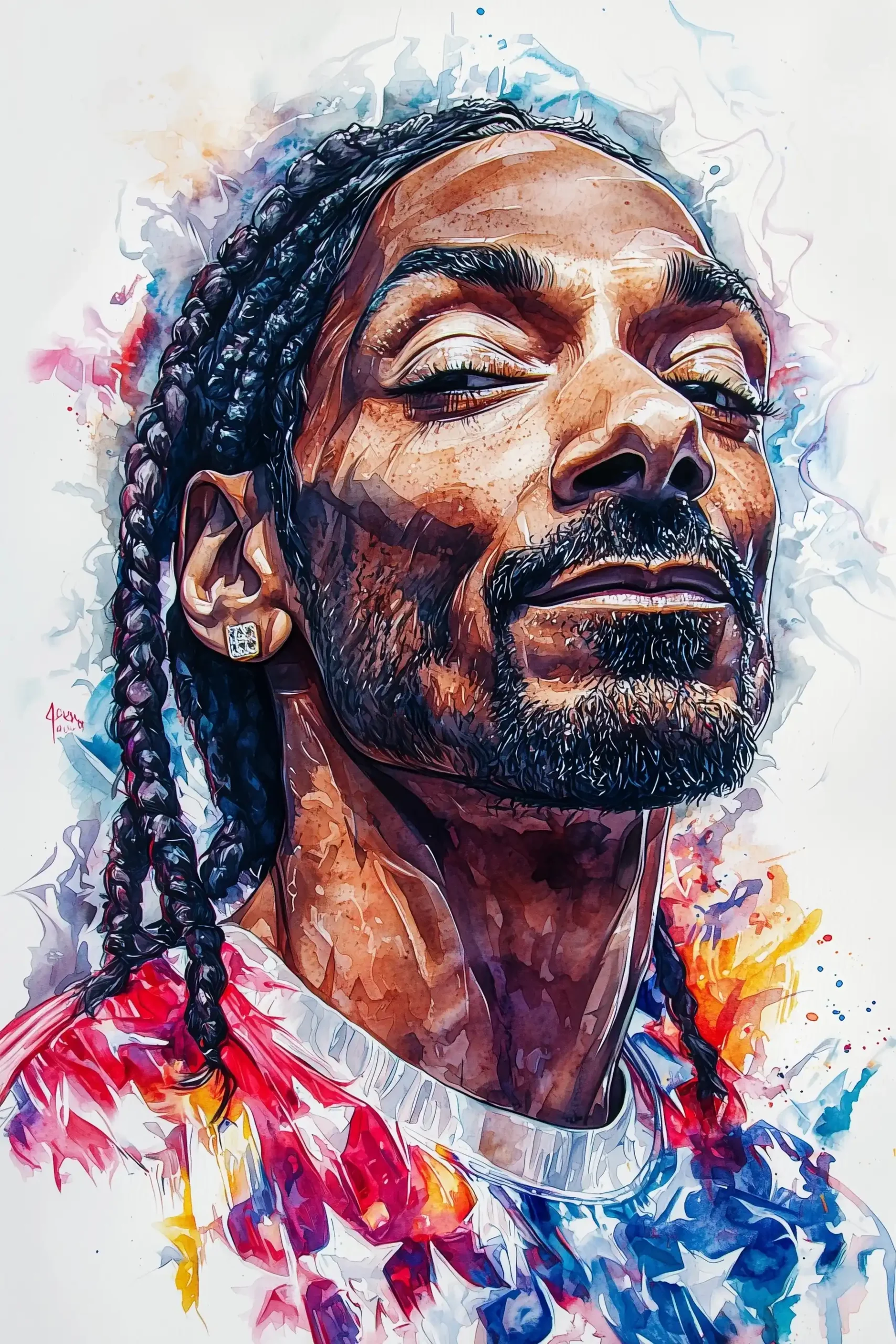 Watercolor Snoop Dogg Mascot Midjourney提示词