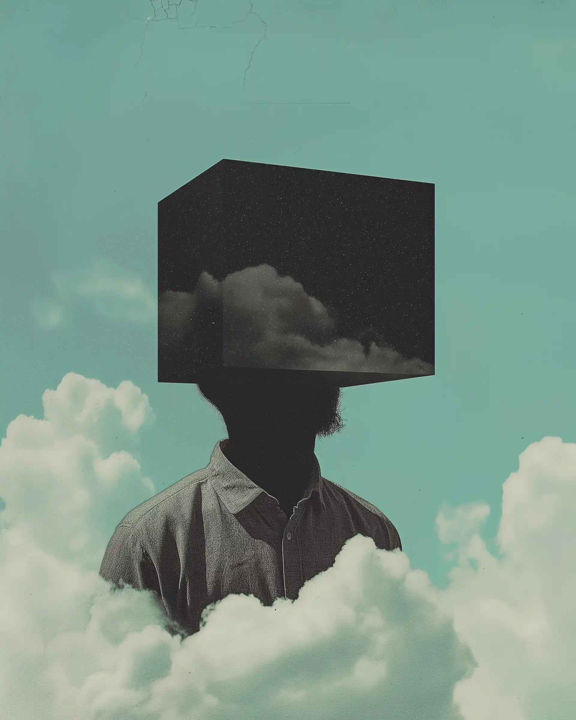 Minimalist Surreal Collage Sky Midjourney提示词