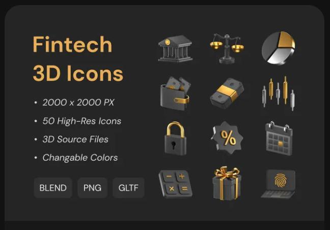 Fintech 3D Icons
