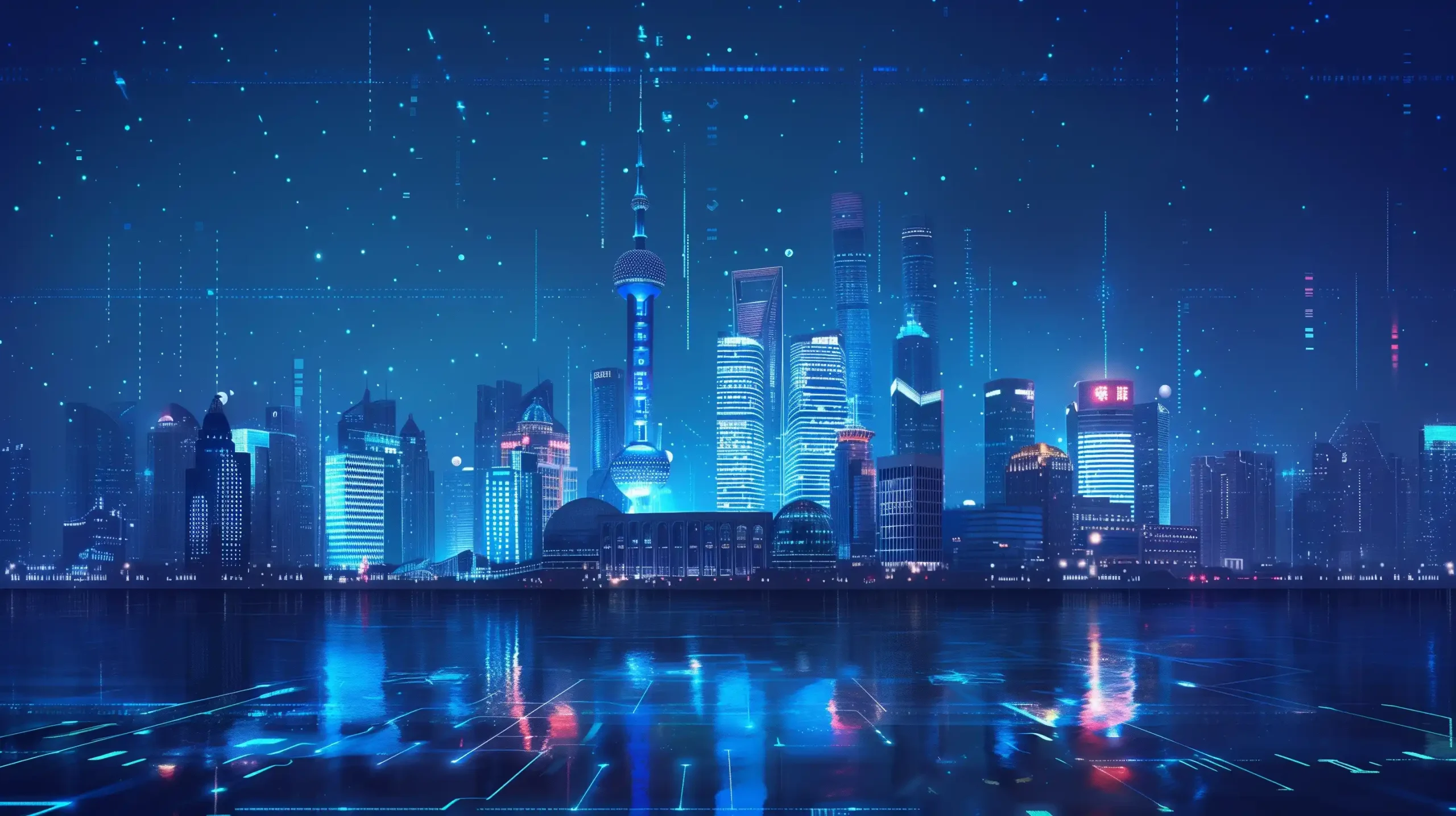 Digital Shanghai Hologram Midjourney提示词