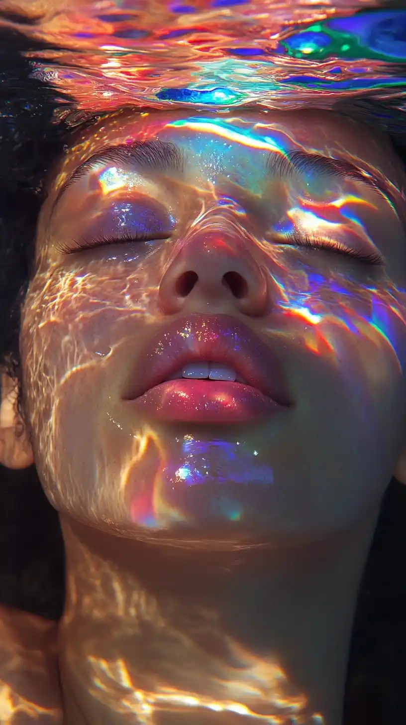 Hyper-Realistic Underwater Portrait Midjourney提示词