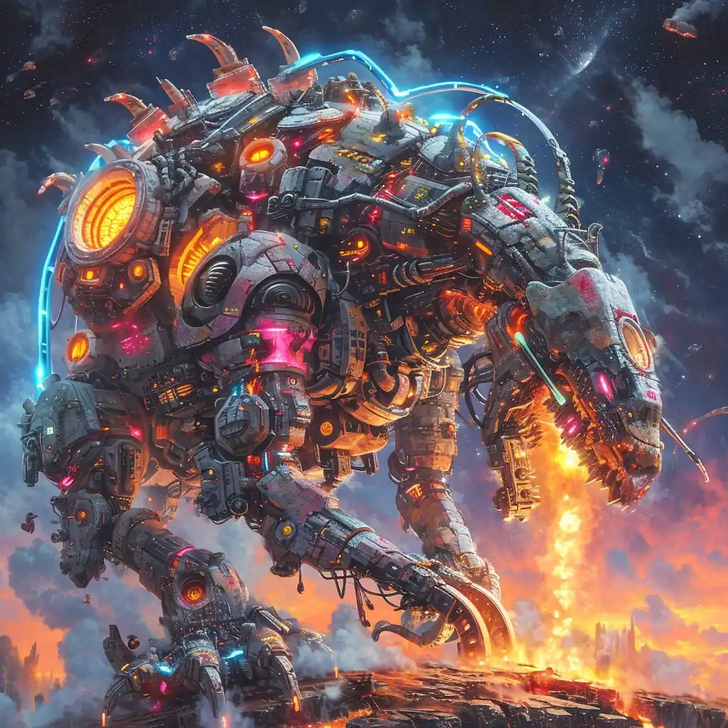 Biomech Kaiju Heliocentric Fusion Midjourney提示词