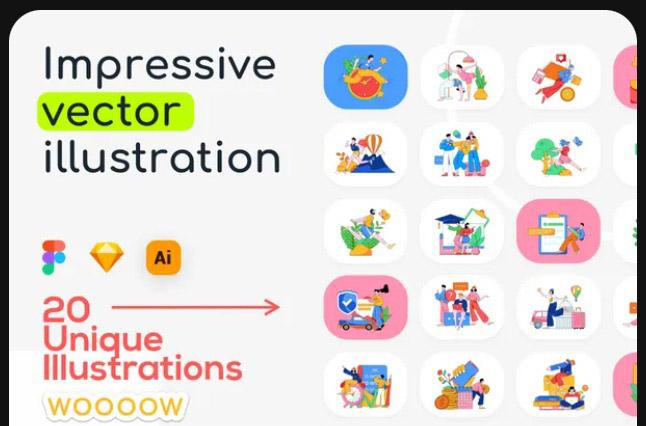 line illustration component library