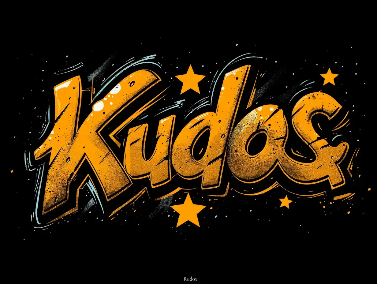 Graffiti Kudos on Black Midjourney 提示词生成效果