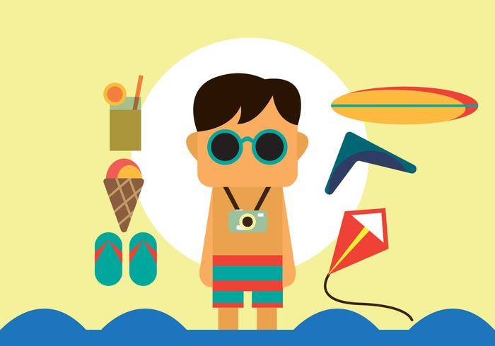 免费海滩夏季矢量包