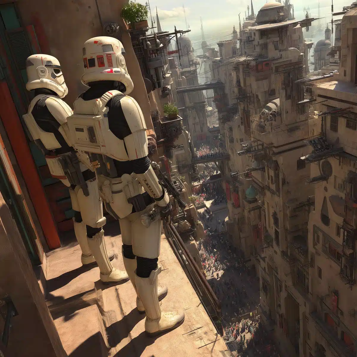 Star Wars Ferrix Marketplace Midjourney提示词