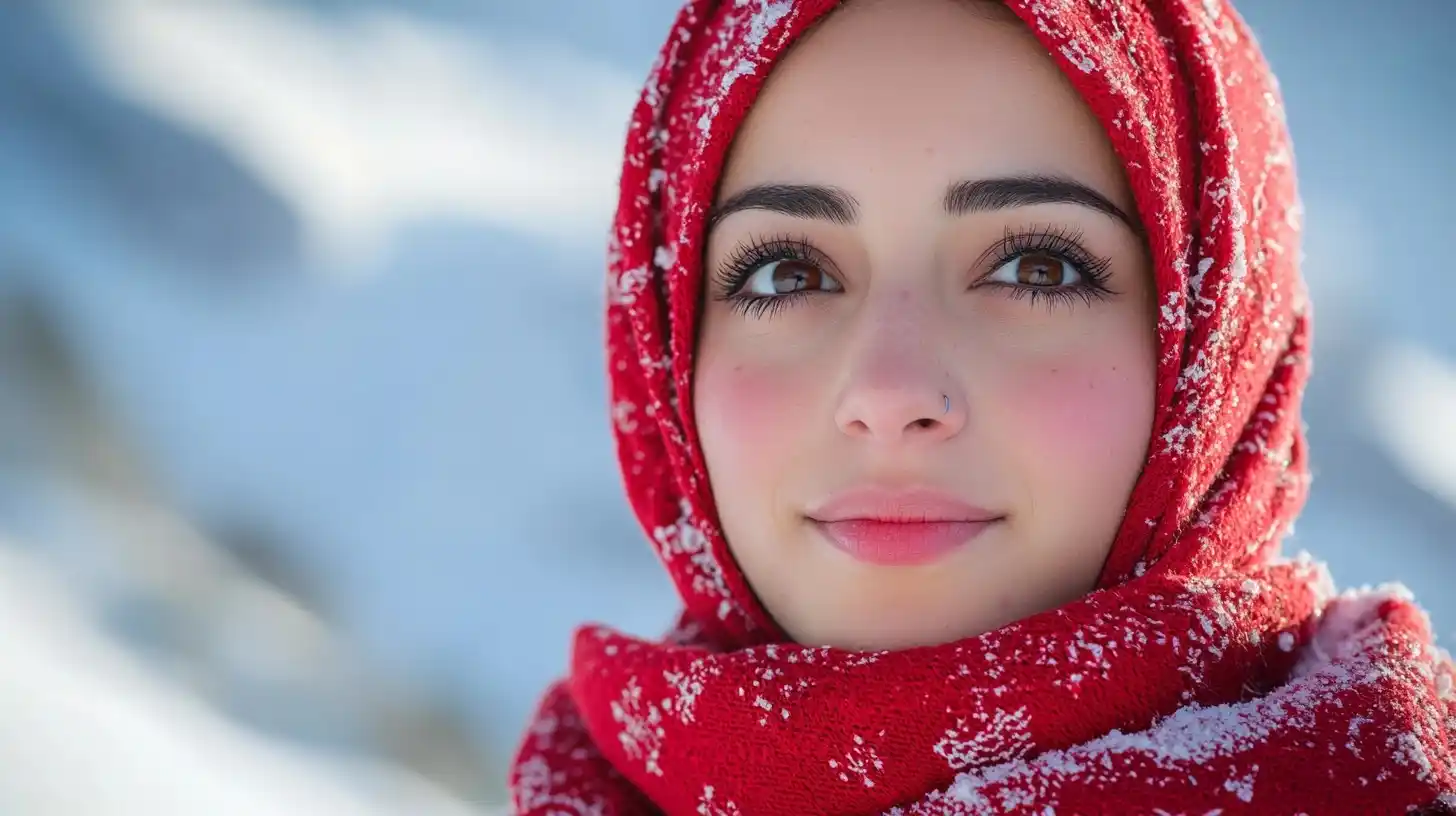 Elegant Hijab at Jungfraujoch Midjourney提示词