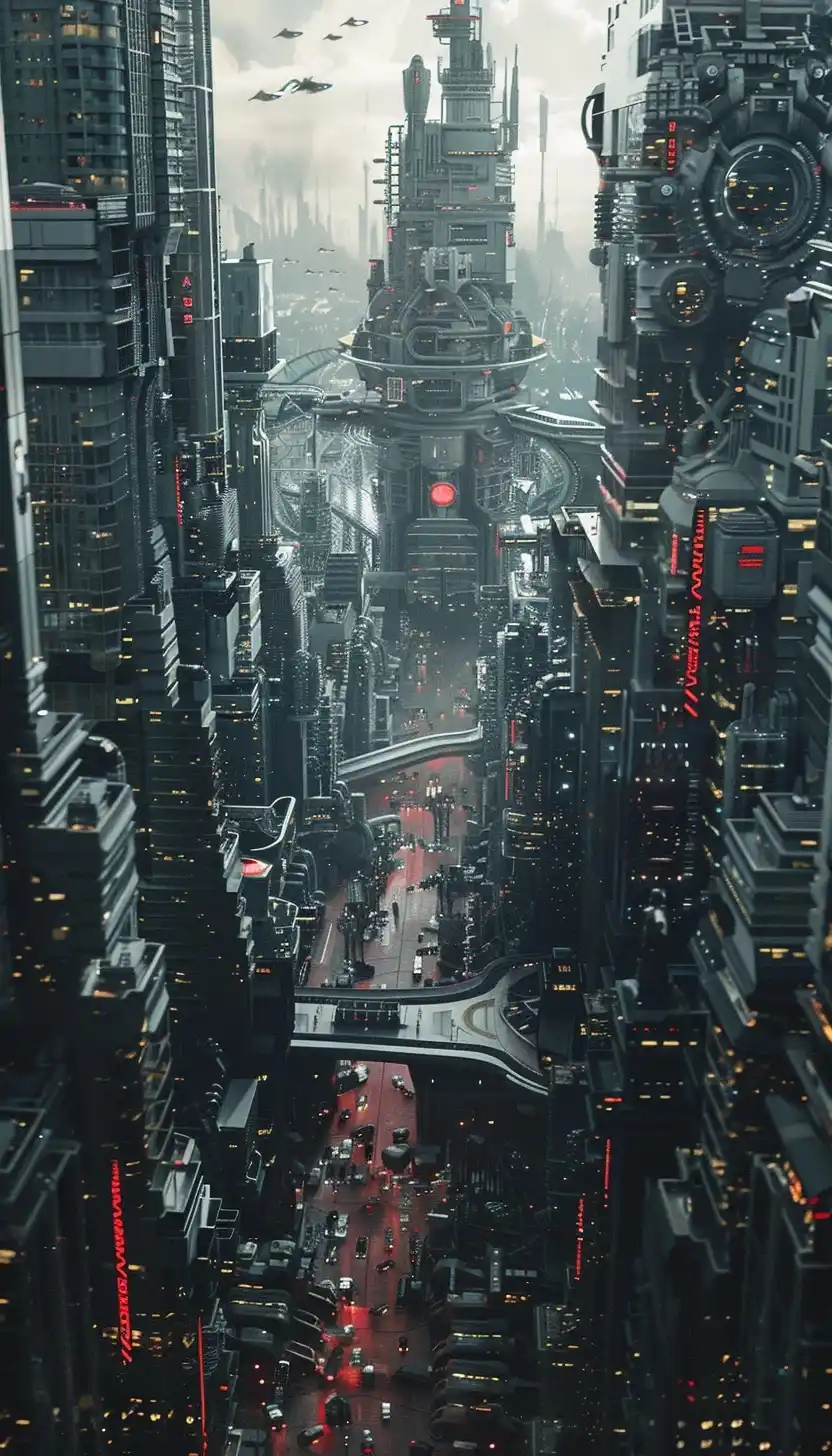 Alien Love Cityscape Midjourney提示词