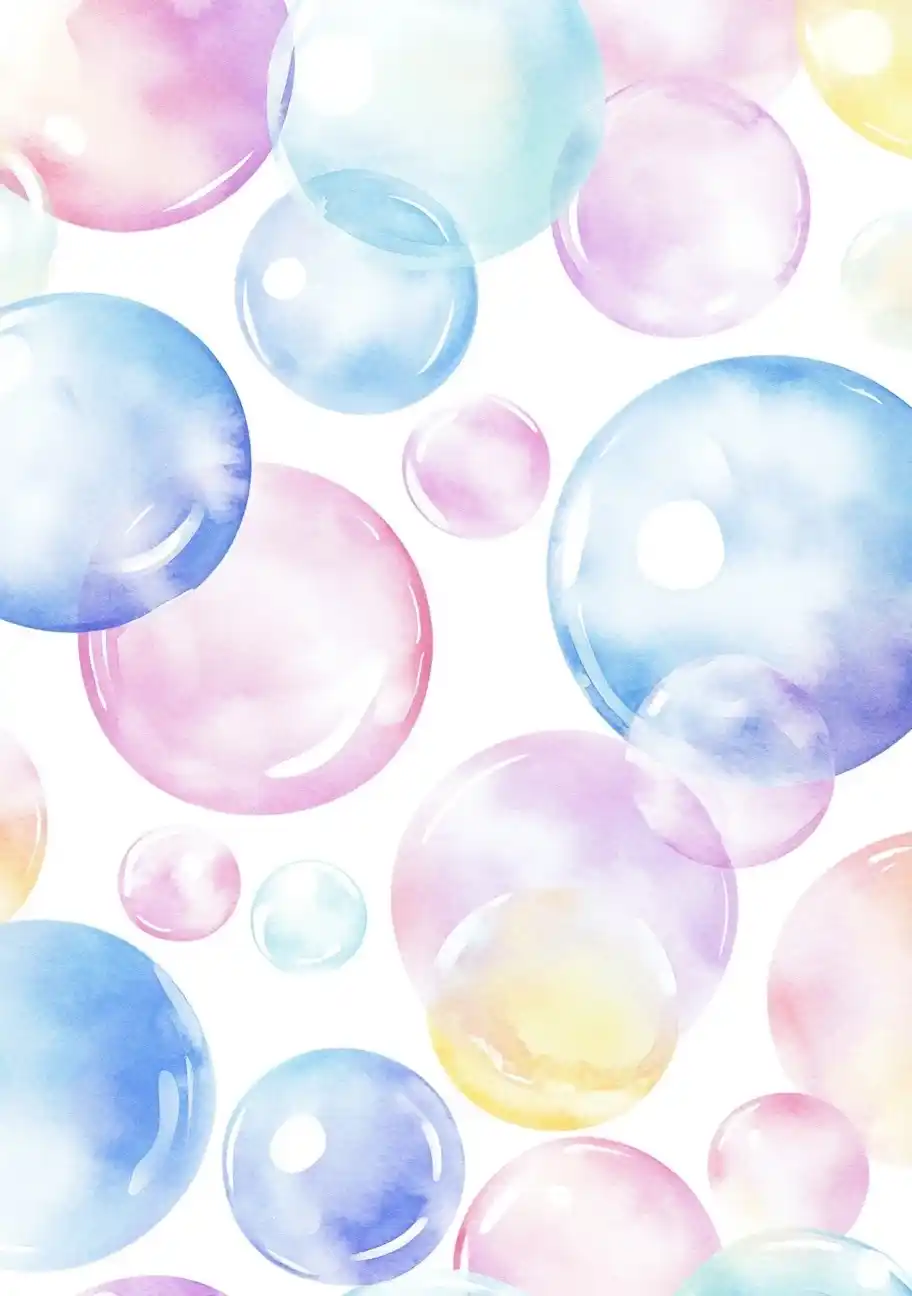 Watercolor Soap Bubbles Pattern Midjourney提示词