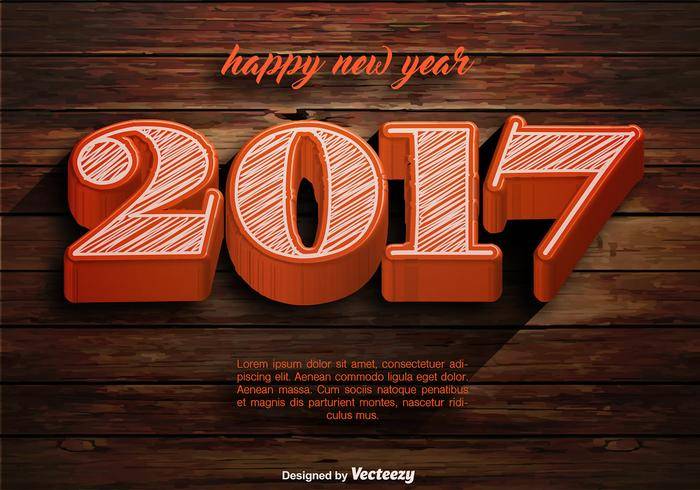 矢量新年快乐2017年模板