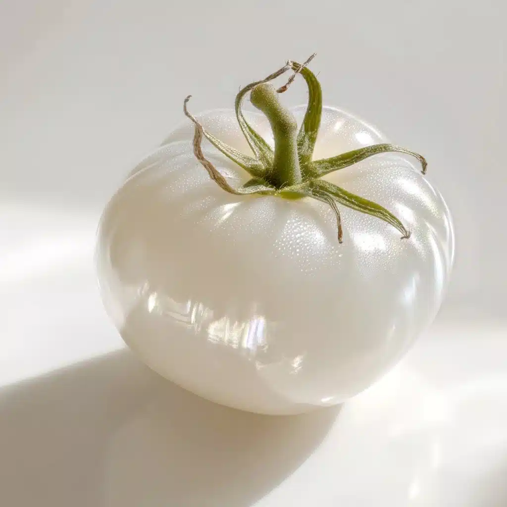 Transparent White Tomato Close-Up Midjourney提示词