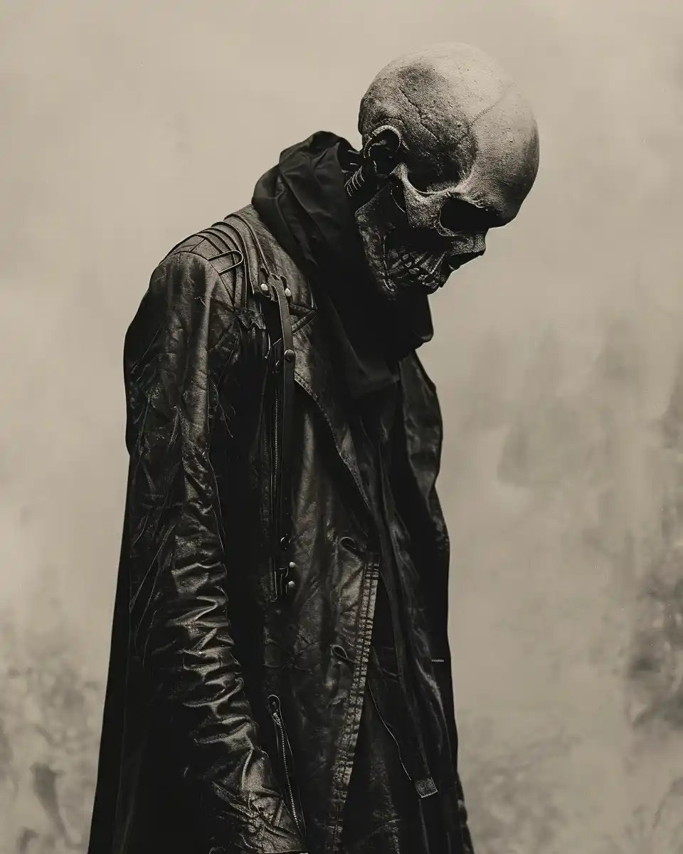 Surreal Leather Man Portrait Midjourney提示词