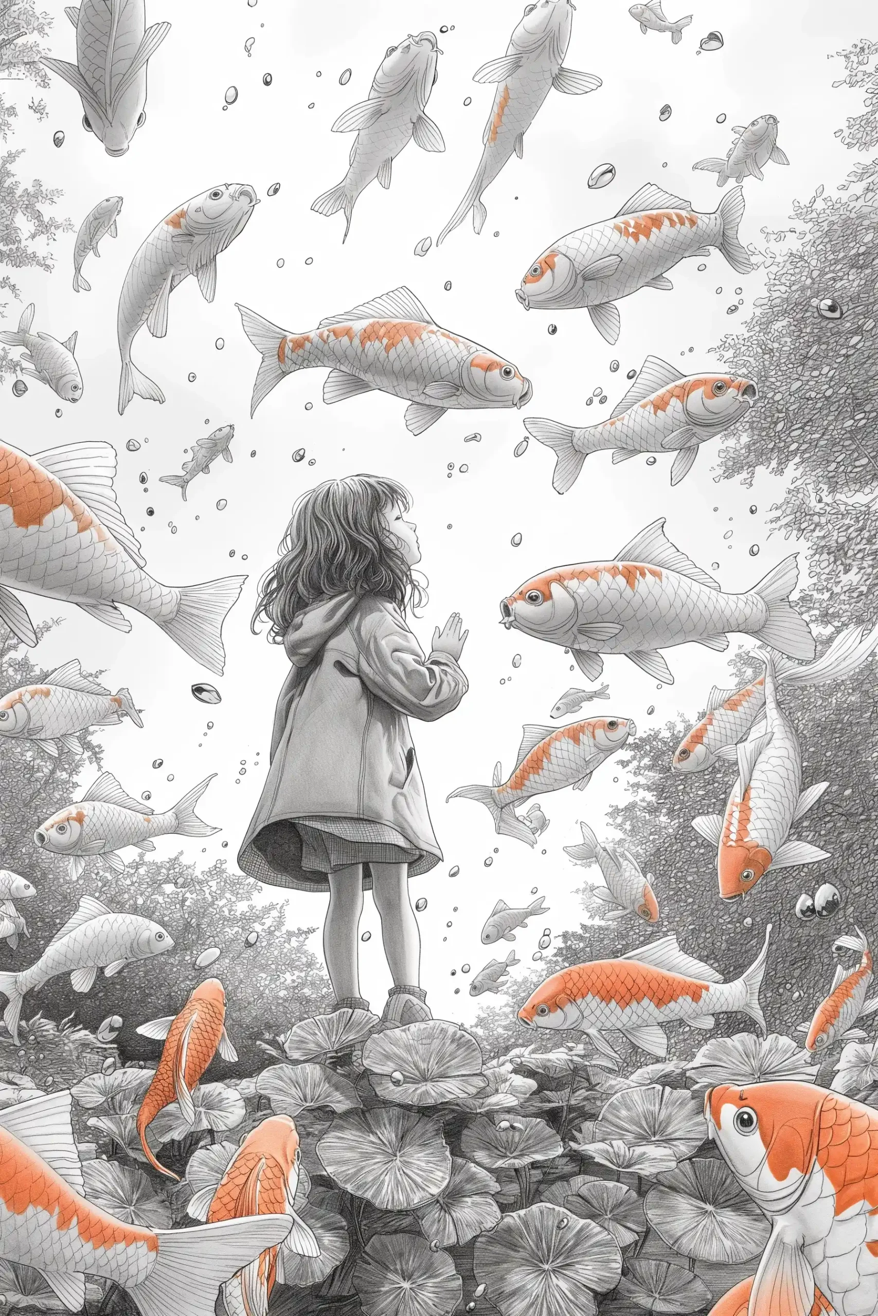 Comic Fish in Sky Midjourney提示词