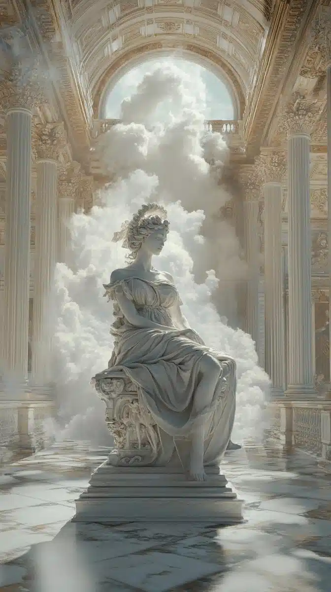 Rococo Ceres on Pedestal Midjourney提示词