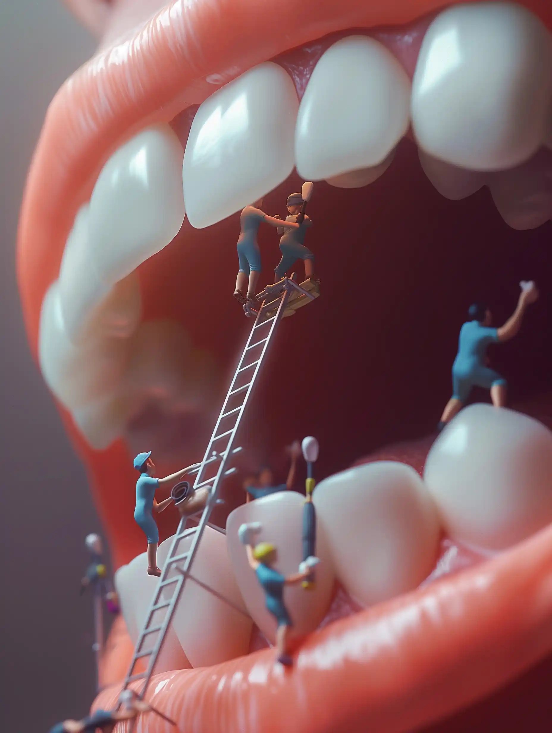 Dentists in Giant Mouth Midjourney提示词