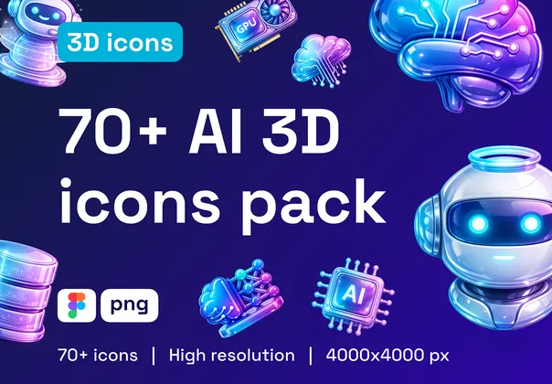 3D AI图标合集（AIverse），AIverse — Premium 3D AI Icons