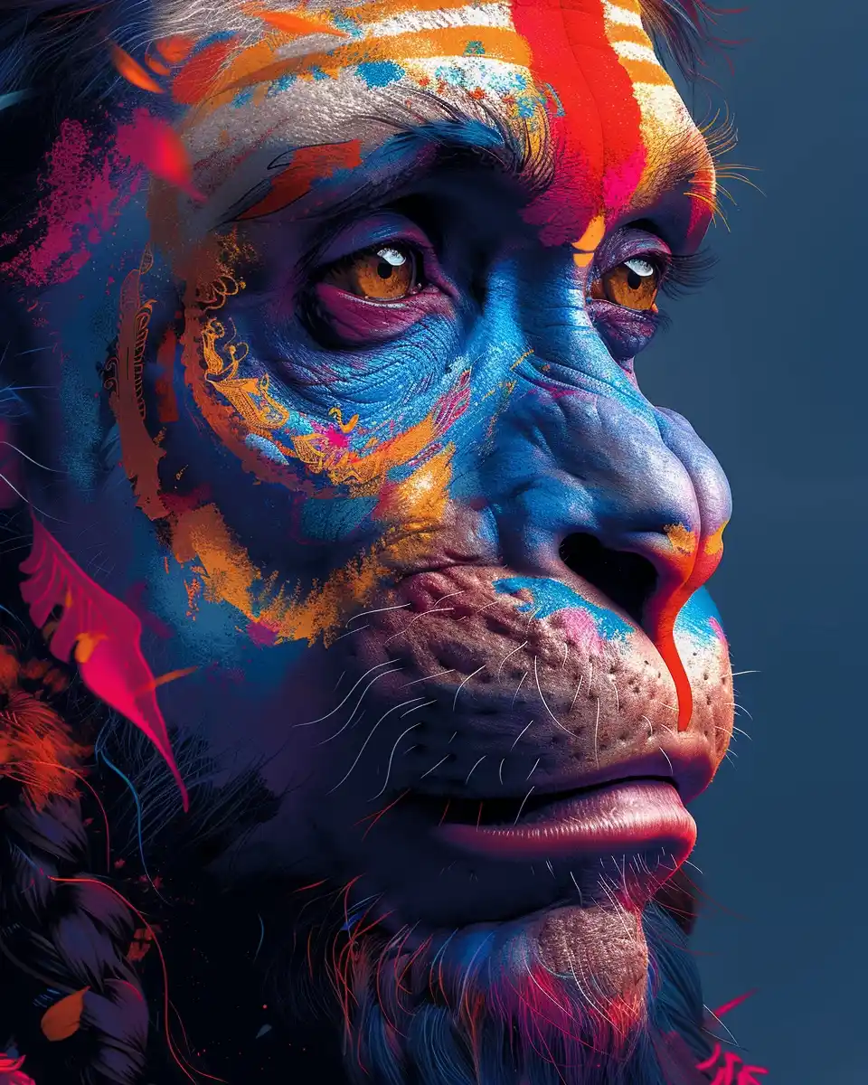 WPAP Hanuman Portrait Midjourney提示词