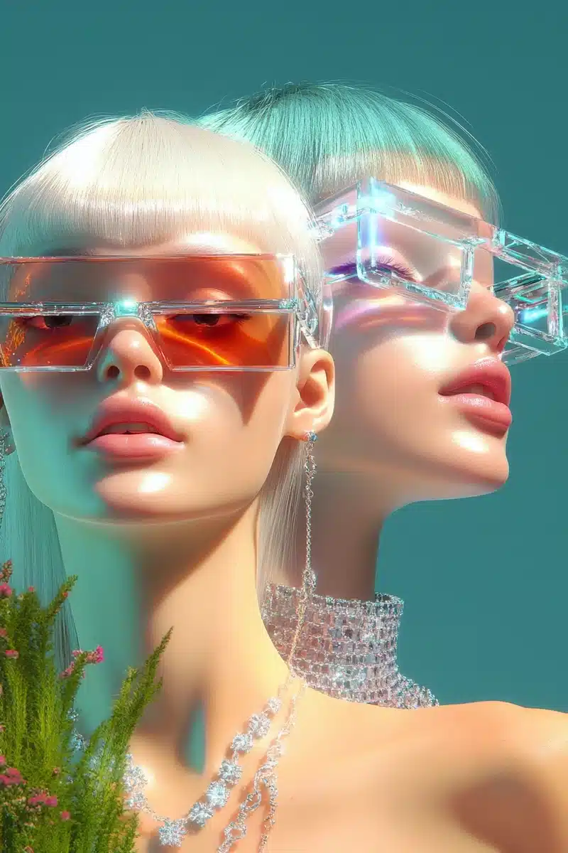 Surreal Garden Teens Miu Miu Midjourney提示词