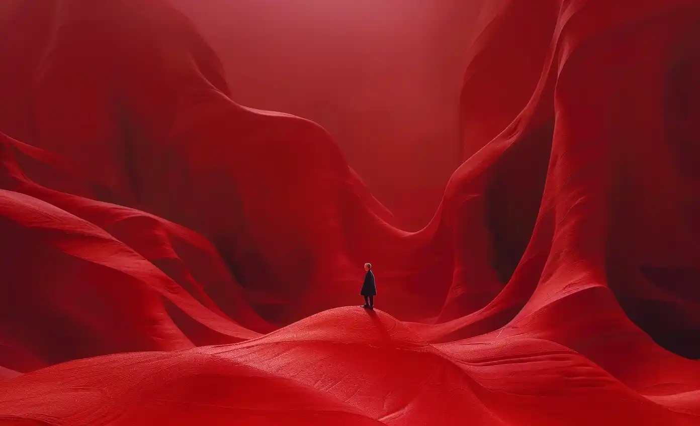 Surreal People on Red Midjourney 提示词生成效果