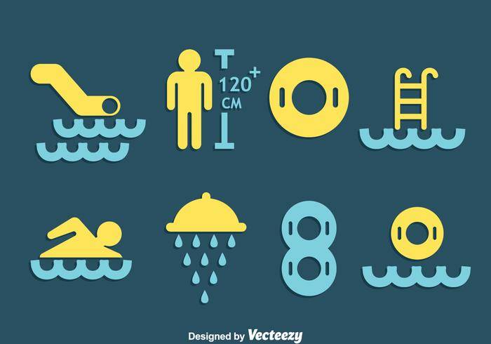 水上公园元素图标矢量