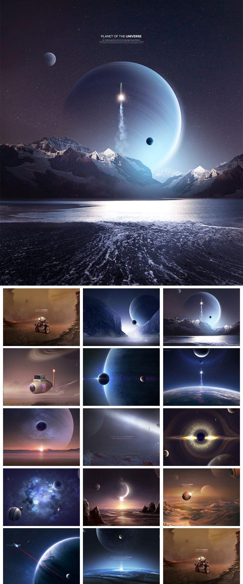 14款黑洞星空宇宙地球太空航天PSD格式
