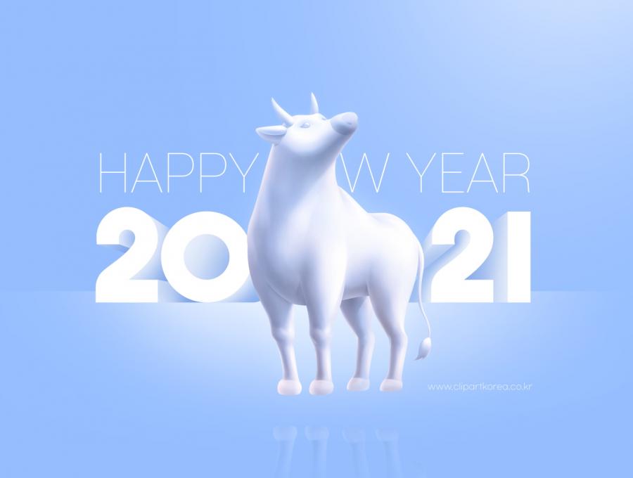 6款20201年辛丑年牛年快乐新年新春展板PSD素材