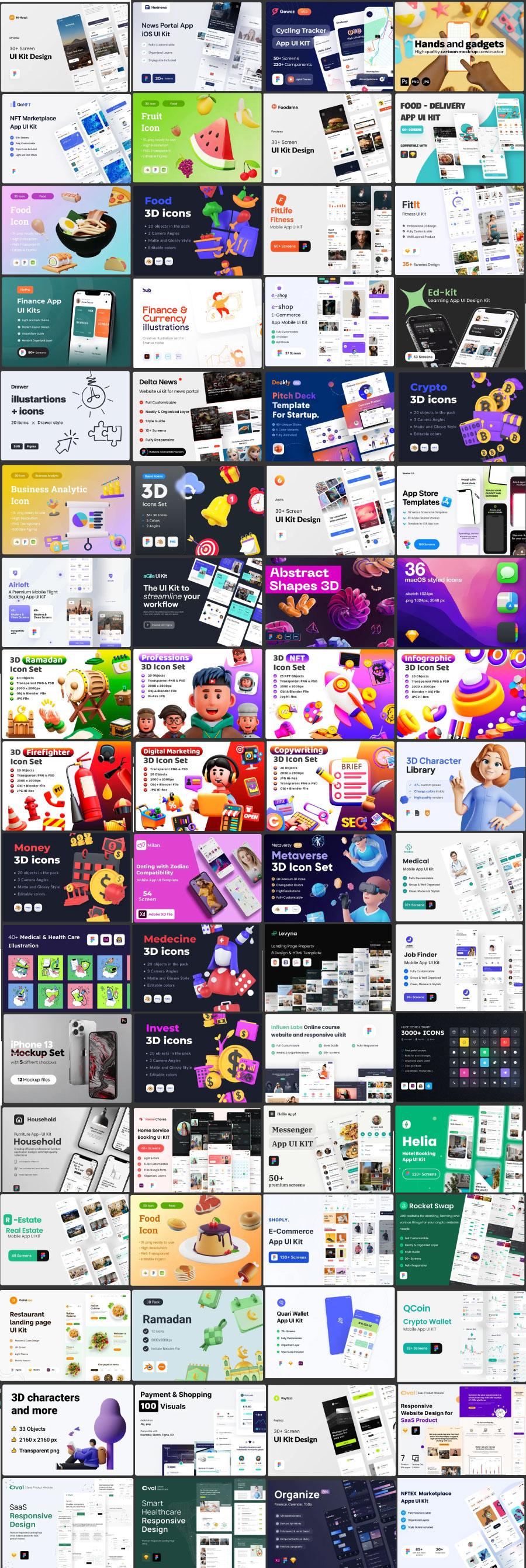 2022年5月国外优质资源整理分享(共85套，带缩略图)