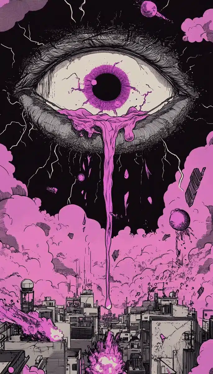 Cyberpunk Eye in Manga Midjourney提示词