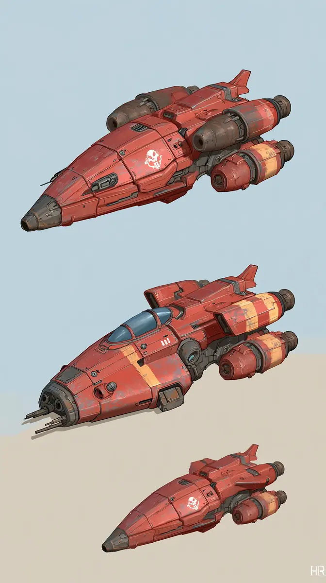 Stylized Alien Combat Ship Midjourney提示词