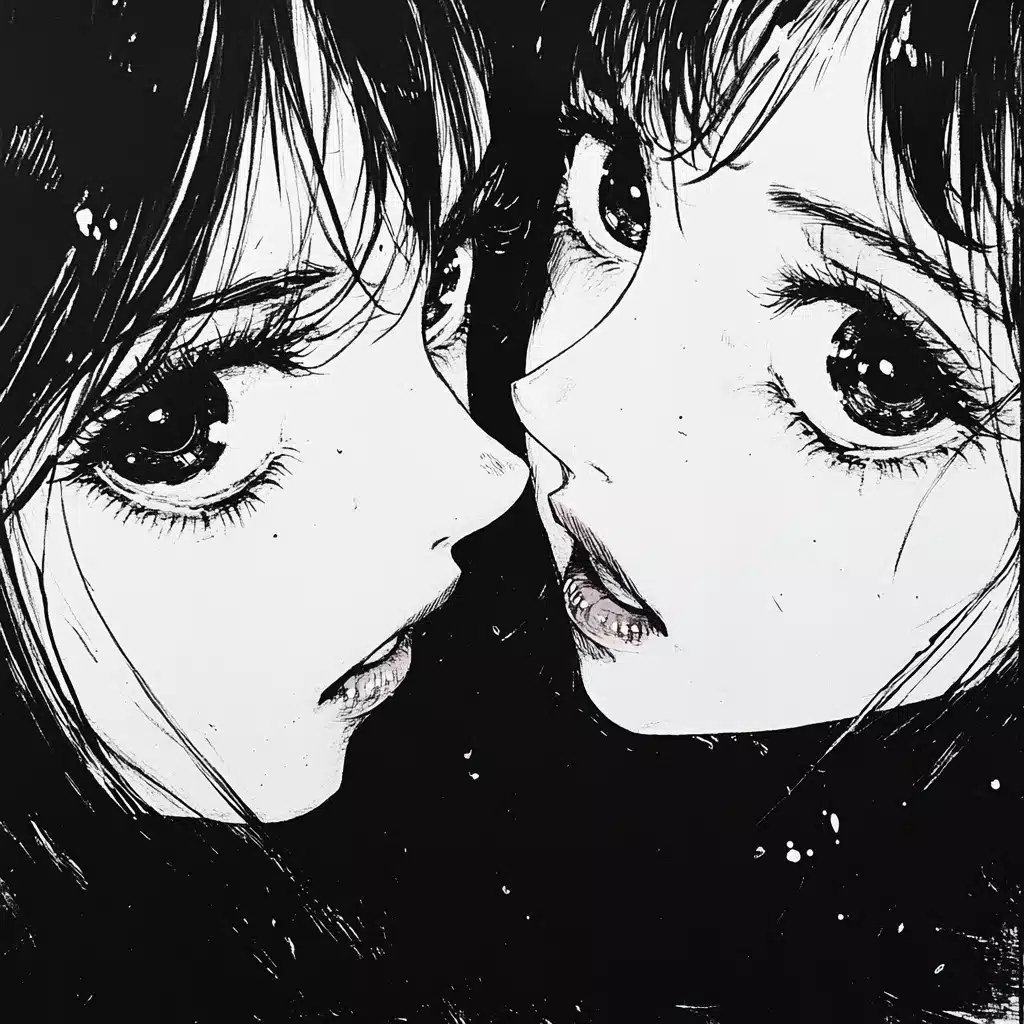 90s Manga Women Eyes Midjourney提示词