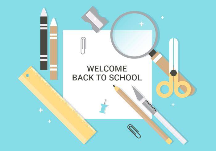 免费平面设计矢量回到学校配件
