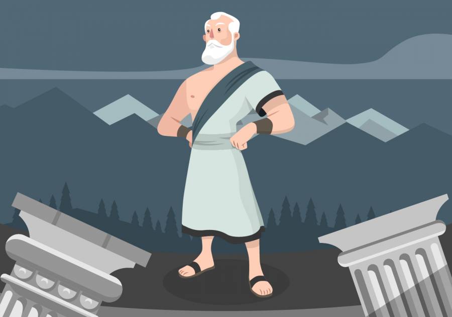 苏格拉底卡通人物矢量图