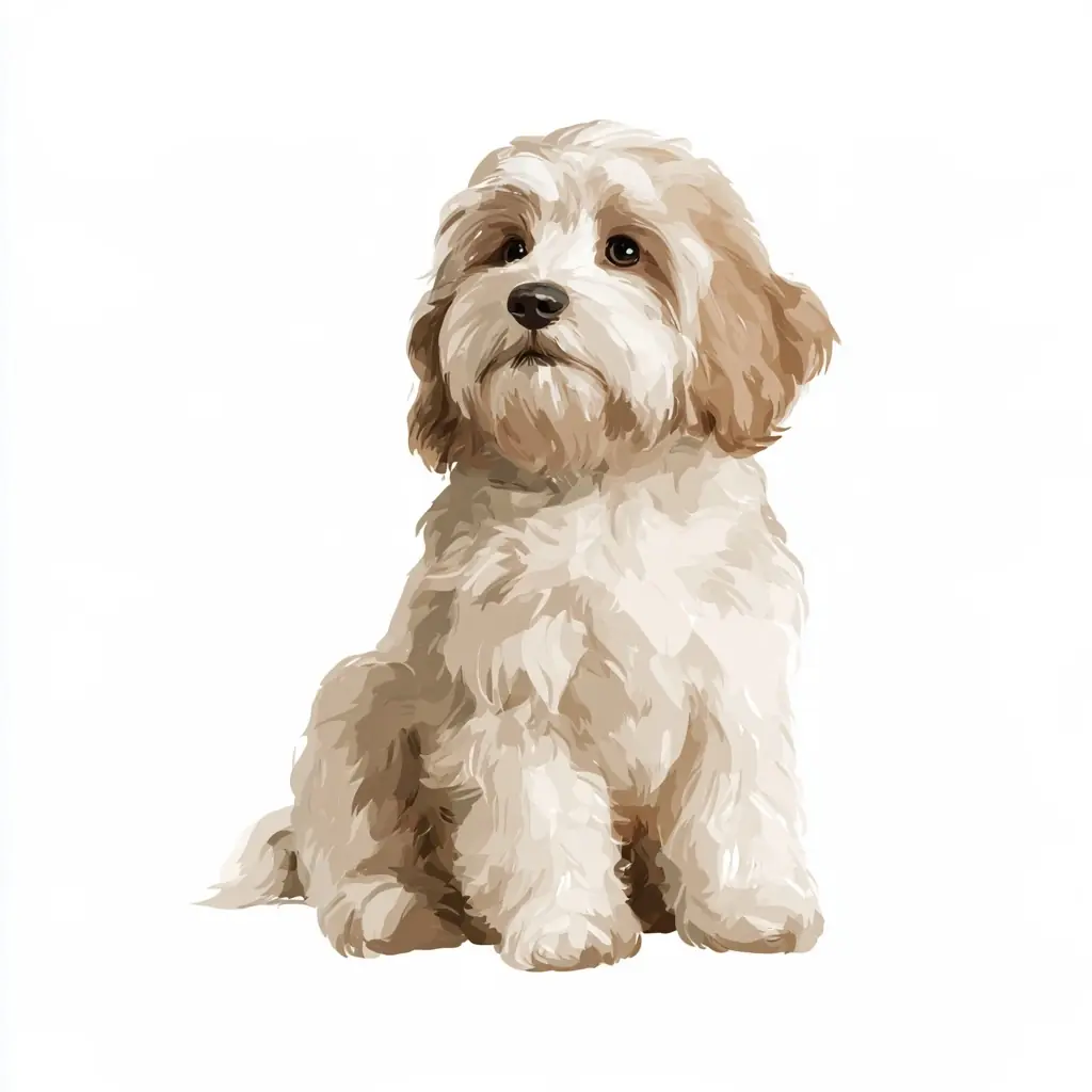 Flat Vector Sitting Dog Midjourney提示词