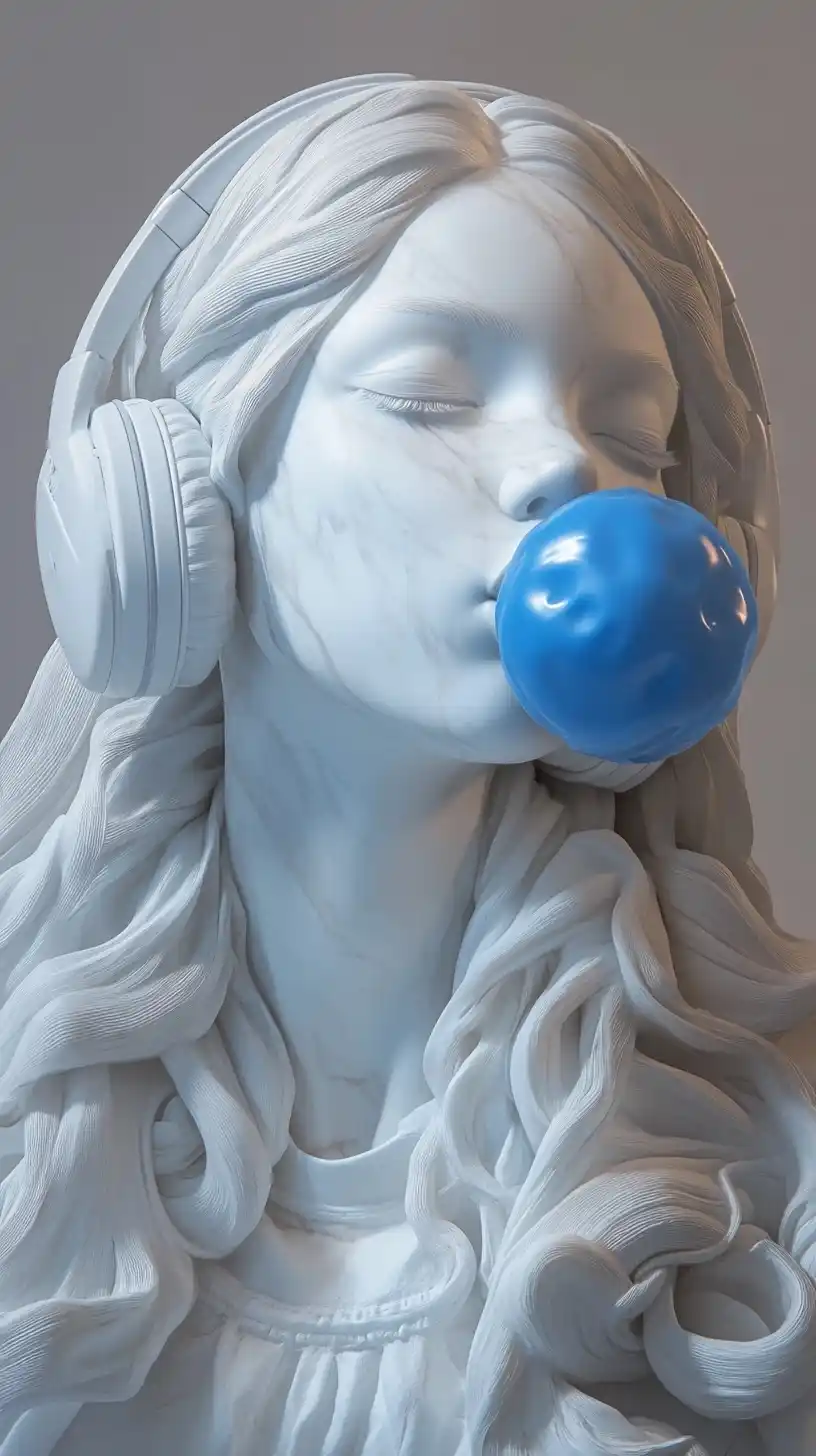Hyper-Realistic Woman Statue Midjourney提示词