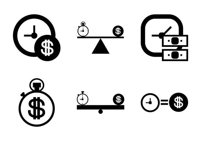 空闲时间是金钱矢量图标