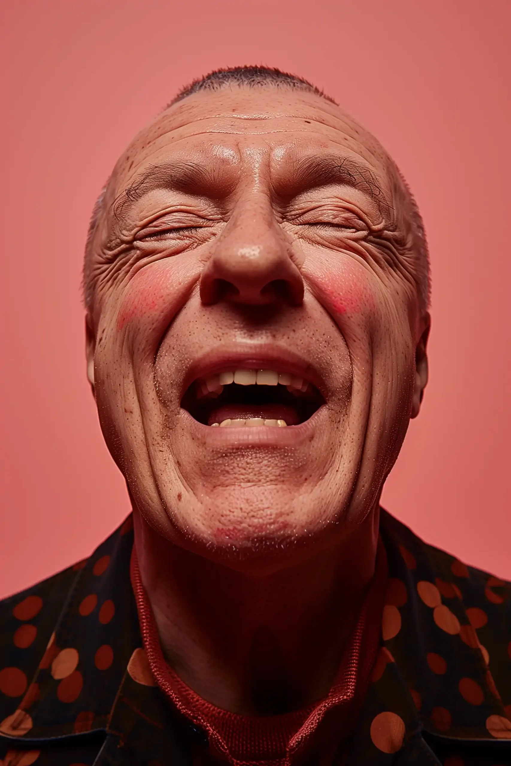 Colorful Laughing Man Portrait Midjourney提示词