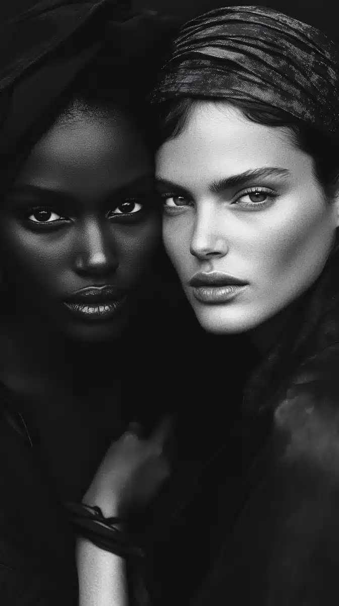 Diverse Supermodels Group Portrait Midjourney提示词