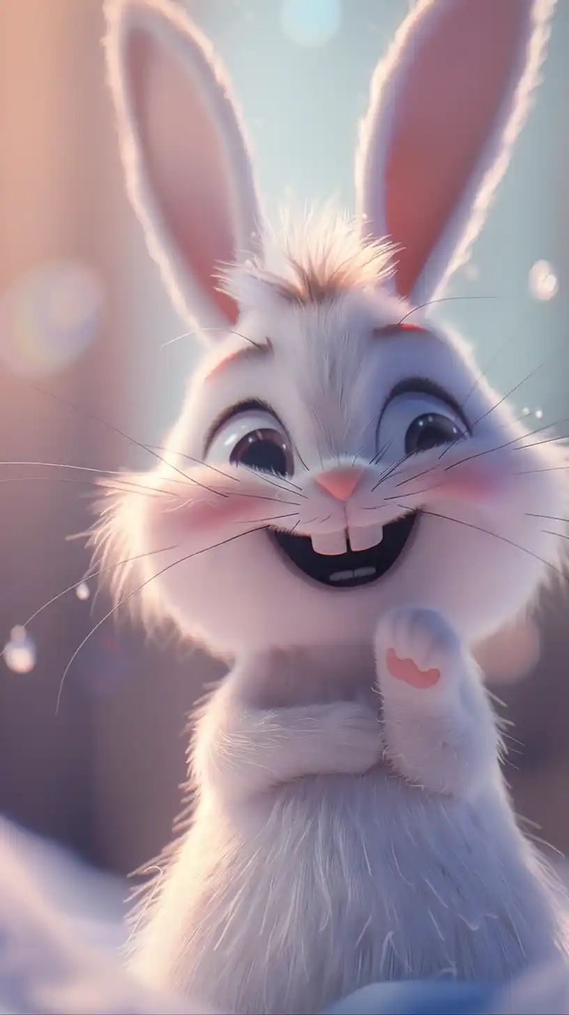 Cute Rabbit in Pixar Style Midjourney 提示词生成效果