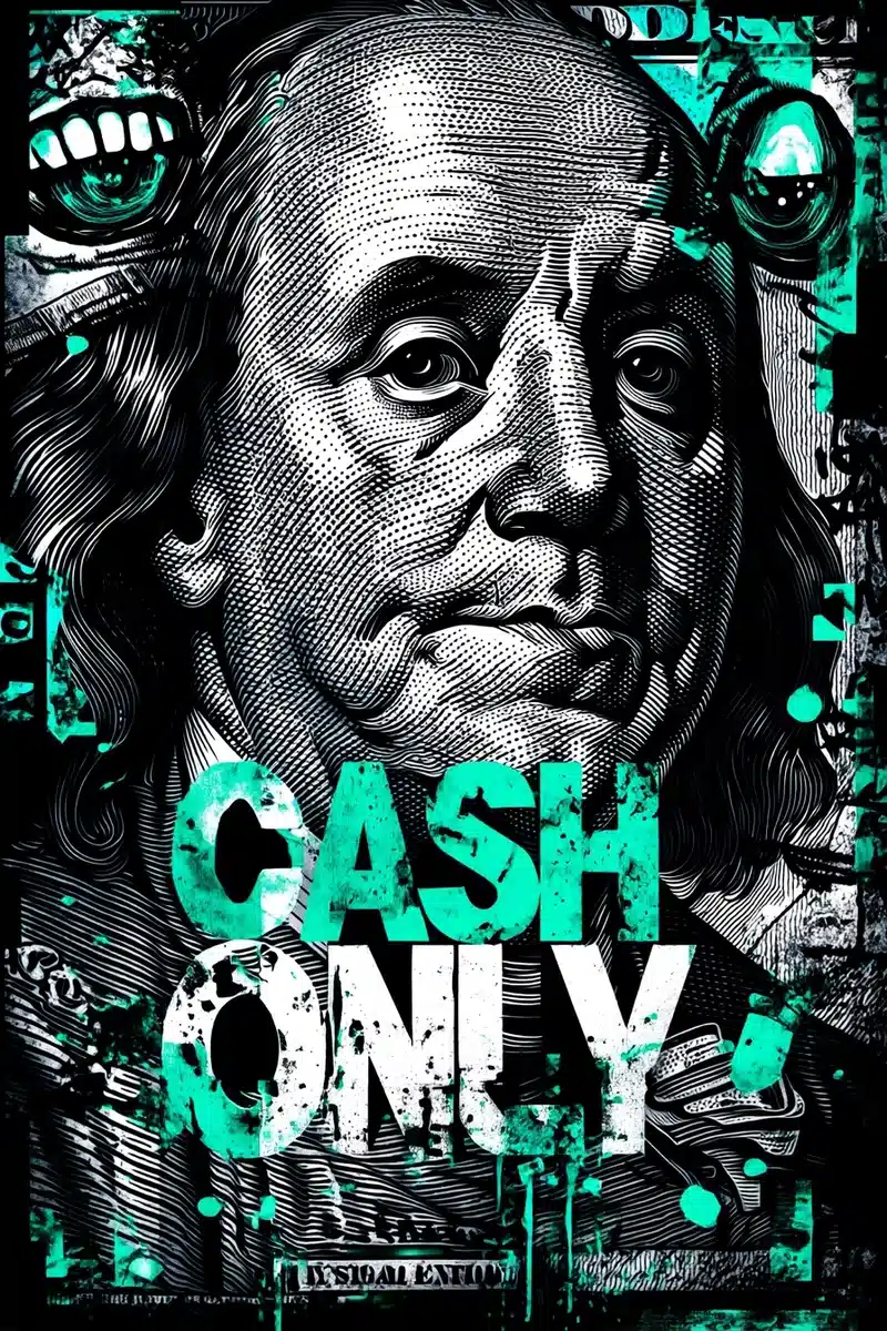 Monochrome Cash Graffiti Midjourney提示词